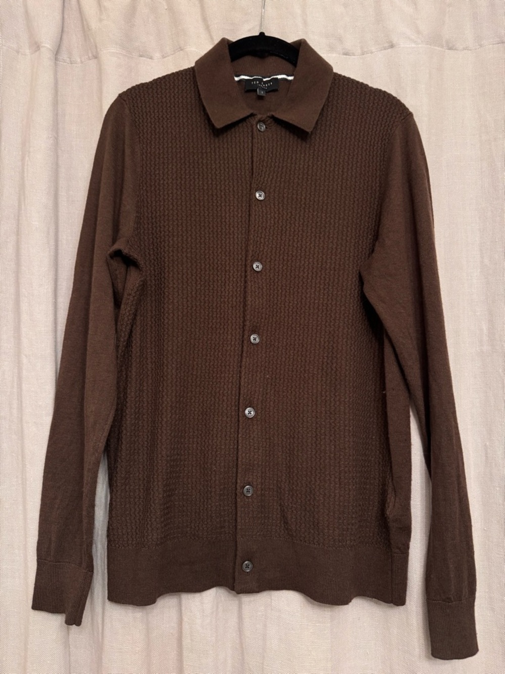 🔥 STEAL: Ted Baker London Espresso Textured Polo Sweater - Size 1